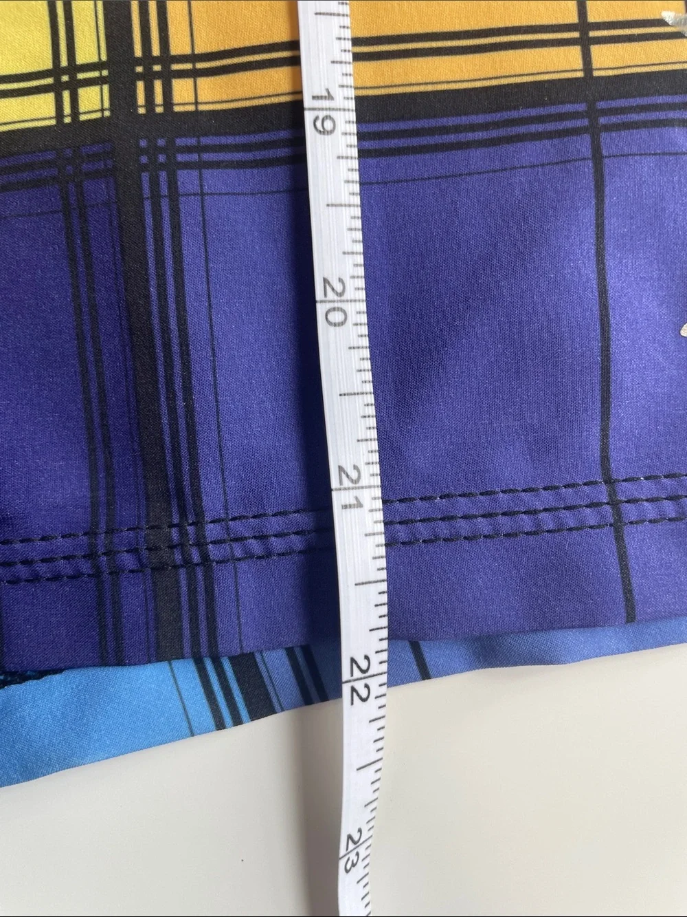 Hurley Men's Plaid Board Shorts - Blue/Orange/Yellow/Purple